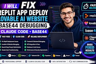 fix replit app deploy lovable ai website base44 debugging claude code base44