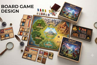 design a custom board game, card game and tabletop game