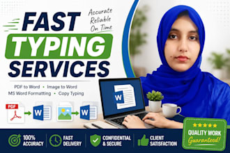 do fast typing, PDF to word, data entry, ms word formatting
