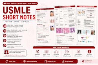 create medical study notes and cheatsheets