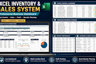 create a professional excel inventory sales and stock tracker