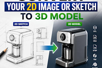 convert your 2d image or sketch to 3d model for printing