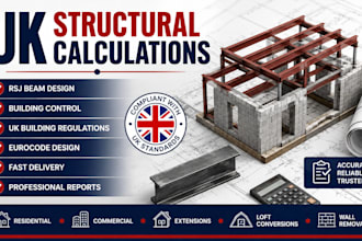 structural calculations for UK building regulations, extension, loft conversion