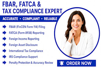 prepare fbar, fatca, foreign income reporting, and tax compliance