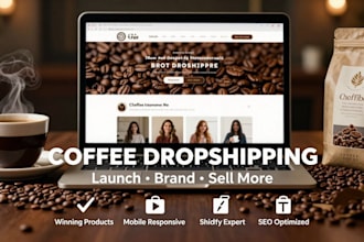 build a coffee dropshipping shopify store with winning products
