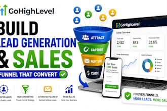 build gohighlevel lead generation funnel and sales funnel