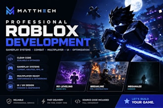 develop professional roblox games and gameplay systems