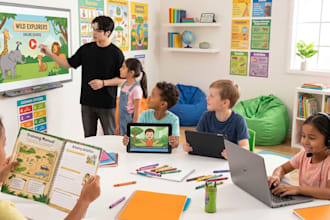 create online kids course content, presentation slides, and training manuals