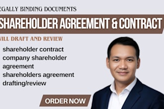 draft shareholders agreement or shareholder contract for startups and businesses