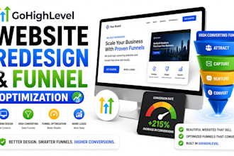 create gohighlevel website redesign and funnel optimization