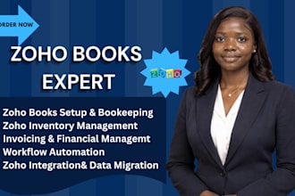 setup zoho books, zoho inventory, zoho CRM, automation and bookkeeping