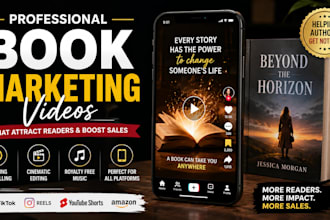 create professional book promo video for authors amazon KDP and booktok