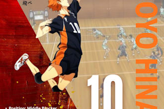 create a stunning anime poster or animestyle graphic design