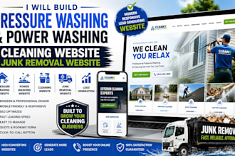 build pressure washing website, power washing, cleaning website,junk removal