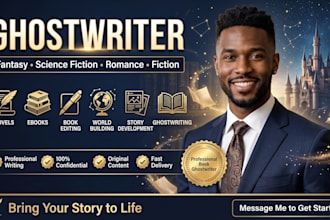 be your fantasy science fiction ghost writer for novels and ebooks
