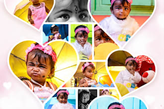 design a premium custom photo collage in HD for print