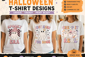 make cute spooky halloween t shirt designs ready to print