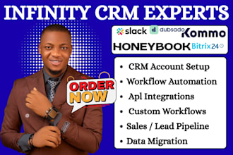 setup honeybook dubsado automation bitrix24 zoho one slack kommo crm integration