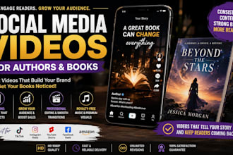 create social media video for authors books and amazon KDP promotion