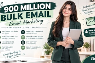 send 900 bulk email campaign email blast and email marketing