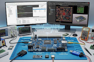 create stm32 embedded firmware, c, freertos, pcb bring up and debugging