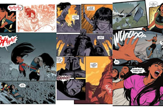 draw comic book cover, graphic novel cover and superhero cover art