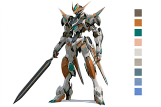 draw illustration mecha, gundam, and robot