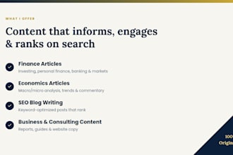 write professional business, finance and economics content
