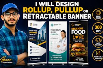 design rollup banner, pullup banner or retractable stand