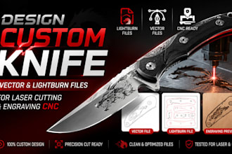 design custom knife vector, lightburn files for laser cutting and engraving cnc