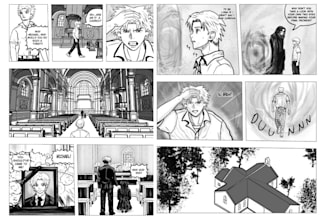 draw manga comic book illustration, webtoon cover  manhwa and storyboard art