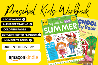 design kids activity book, coloring book, children worksheet, kids worksheet