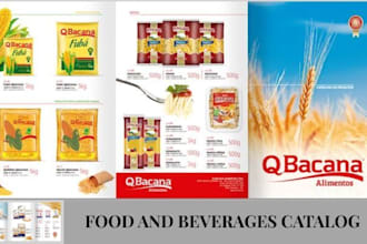 design products catalog, wholesale brochure for food and beverages manufacturers