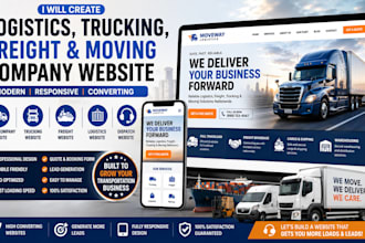 create logistics website, trucking website, freight website, moving company