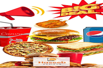 design fast food poster and restaurant flyer