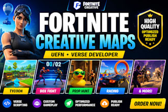 fortnite creative map, verse uefn developer, tycoon, racing, box fight,prop hunt