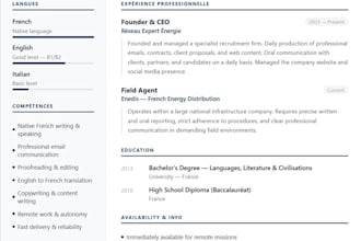 translate, proofread and write professional french content