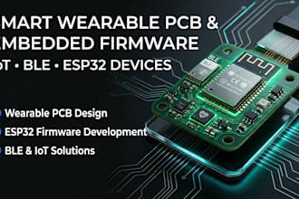 design smart wearable pcb and embedded firmware , iot, ble and esp32 devices