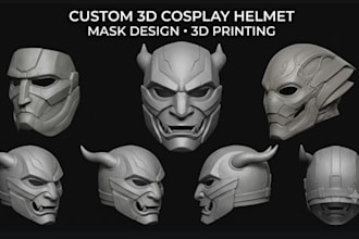 sculpt 3d cosplay mask helmet 3d armor design for 3d printing
