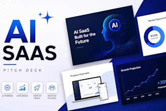 design ai saas presentation, startup pitch deck, investor slides