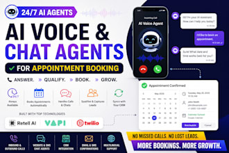 develop ai voice and chat agents for appointment booking with retell,vapi,twilio