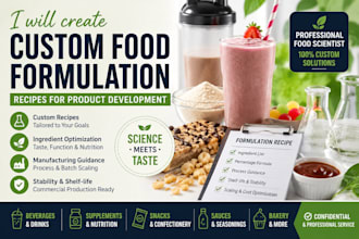 create custom food formulation recipes for product development