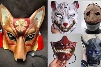 sculpt 3d cosplay and mask, helmet halloween mask and stl file for printing