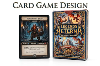 design custom card game, card board game, playing cards and card game box