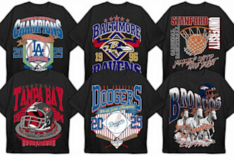 design old school sports bootleg t shirts, retro athletic graphics