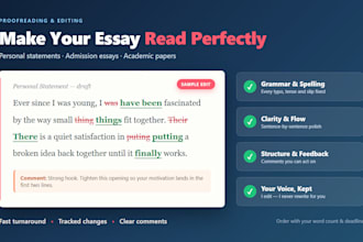 proofread and edit your essay or personal statement