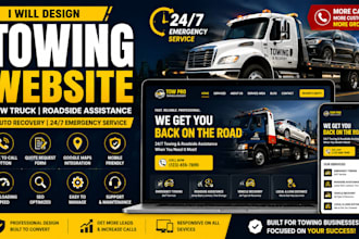 build towing website, tow truck website, transport website auto recovery website