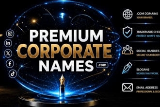 create premium corporate business names with trademark check