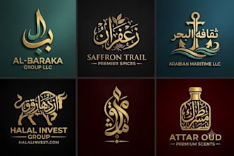 design modern arabic minimalist logo and typography for your brand