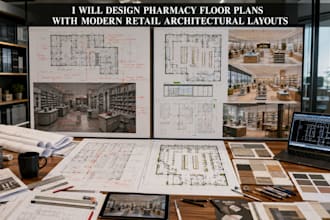 design pharmacy floor plans with modern retail architectural layouts